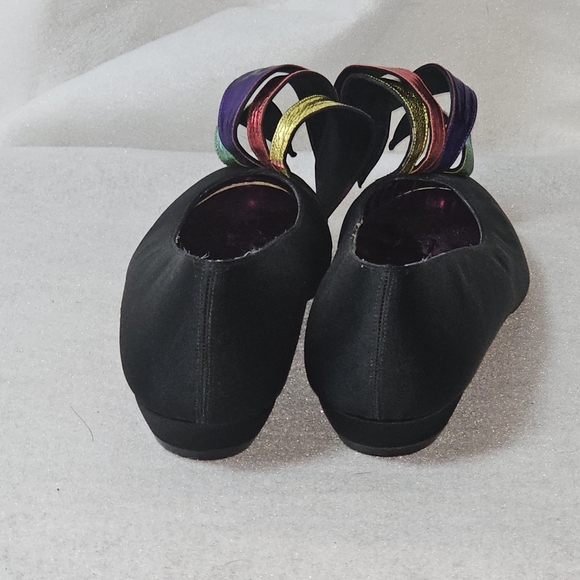 VTG Beverly Feldman Womens Colorful Ribbon Satin Flats  Sz 5.5 - Picture 4 of 9